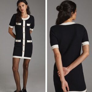 Anthropologie Endless Rose Contrast Knit Mini Dress